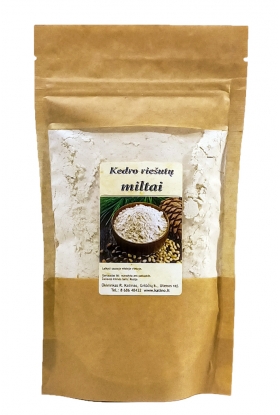Kedro riešutų miltai (smulkūs, 100 proc.natūralūs, kvapnūs ir maistingi) 180g.
