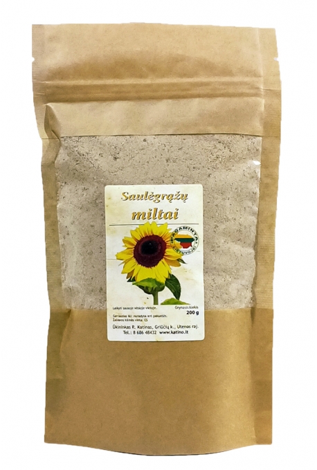 Saulėgražų branduolių miltai (100proc.natūralūs, nuostabaus kvapo, baltymų bei vitaminų šaltinis) 200g.