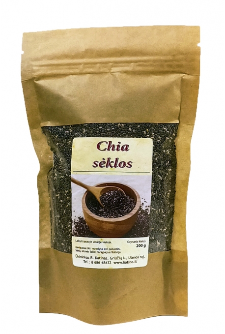 Chia (ispaninio šalavijo) sėklos, 200 g.