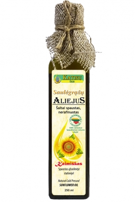 Saulėgrąžų aliejus šalto spaudimo, 500 ml