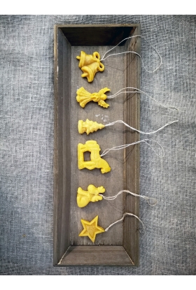 Vaško žaisliukai eglutei (100 proc. natūralus vaškas)