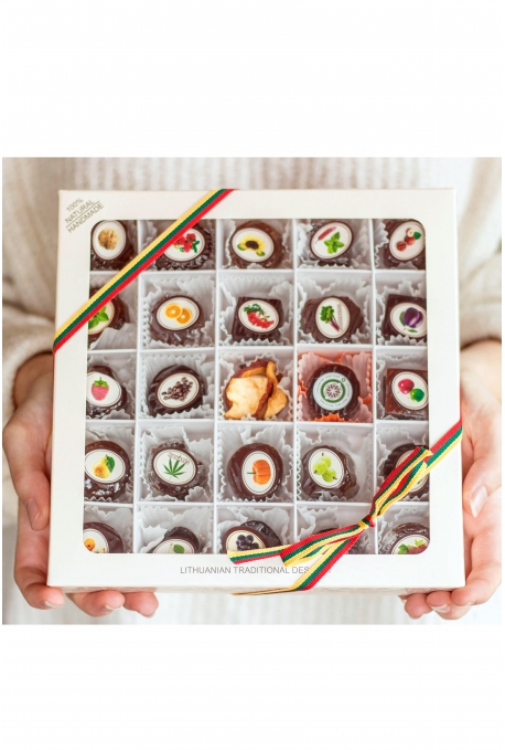 Brandinto obuolių sūrio asorti dėžutėje 25 vnt.