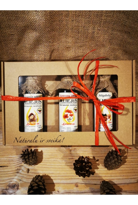 Rinkinys "Gražiai odai ir širdelei" (aguonų, migdolų bei sezamų aliejai) GERA DOVANA