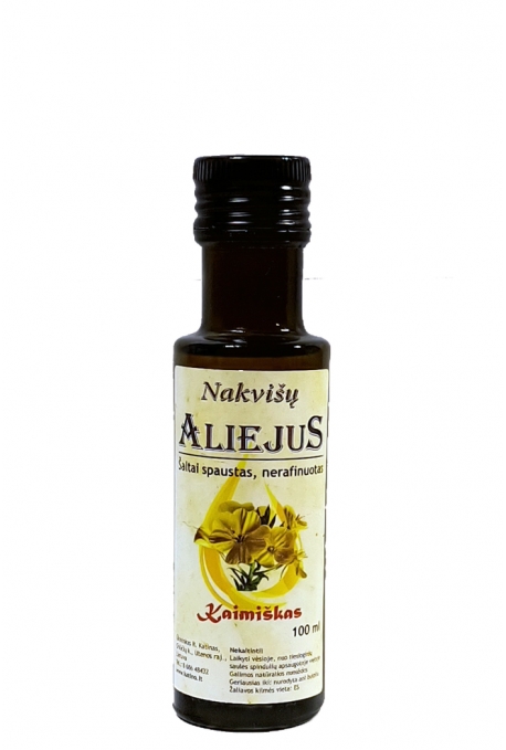 Nakvišų aliejus, 100 ml. Šalto spaudimo, tamsaus stiklo buteliuke.