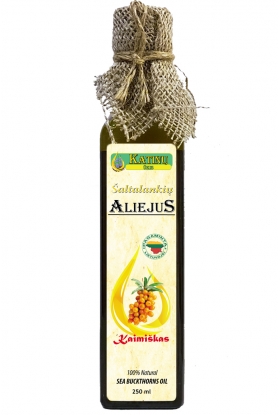 Šaltalankių aliejus, 250 ml. tamsaus stiklo buteliuke.