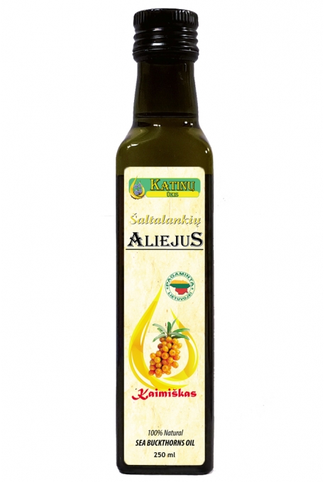 Šaltalankių aliejus, 250 ml. tamsaus stiklo buteliuke.