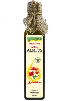 Aguonų sėklų aliejus (100 proc.natūralus, šalto spaudimo, stiklo buteliuke) 100ml.