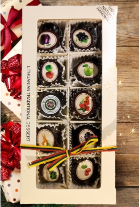 Brandinto obuolių sūrio asorti dėžutėje 10 vnt.